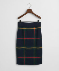 Gant Woman Checked Skirt Evening Blue