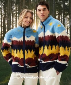 Knowledge Cotton Apparel Loose Fair Isle Teddy Jacket
