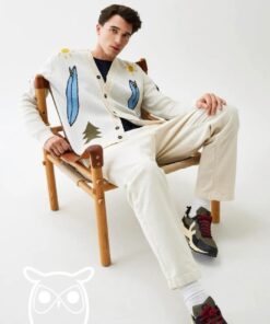 Knowledge Cotton Apparel Loose Fair Isle Teddy Jacket