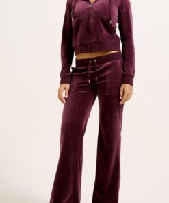 Juicy Couture Classic Velour Layla Low Rise Flare Wine Tasting