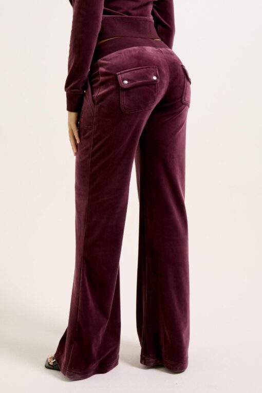 Juicy Couture Classic Velour Layla Low Rise Flare Wine Tasting