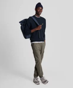 Lyle & Scott Cotton Merino Crew Neck Jumper Dark Navy