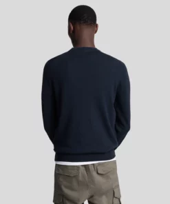 Lyle & Scott Cotton Merino Crew Neck Jumper Dark Navy