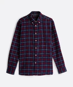 Tommy Hilfiger Brushed Check Regular Fit Shirt Deep Rouge Multi Check