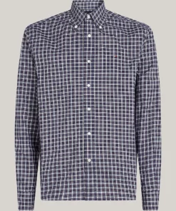 Tommy Tartan Check Regular Fit Poplin Shirt Rouge Multi Check