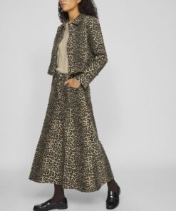 Vila Ichia Leopard Skirt Birch