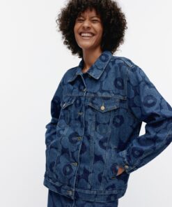 Marimekko Maridenim Murros Unikko Denim Jacket Blue