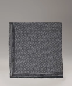 Calvin Klein Logo Jacquard Scarf Black