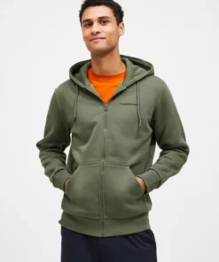 Peak Performance Original Small Logo Zip Hood Men Pine Needle