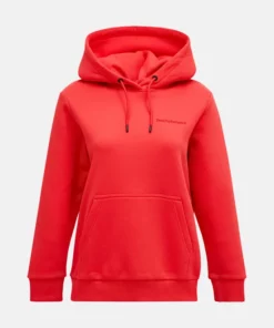 Peak Performance Small Logo Hood Women Brilliant Red