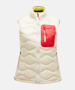 Peak Performance Helium Utility Down Vest Women Sand Fog/Sunny Adventure