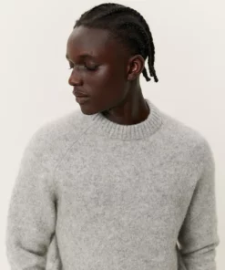 Les Deux Gilbert Roundneck Knit Light Grey Melange