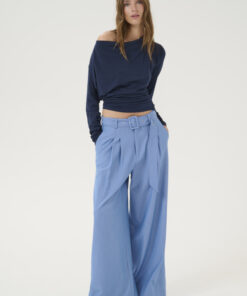 My Essential Wardrobe VistaMW Waterfall Blouse Dark Sapphire Blue