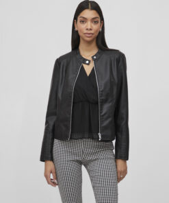 Vila Blue Coated Jacket Black