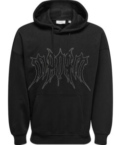 Only & Sons Rhinestone Hoodie Black