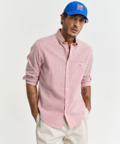 Gant Reg Seersucker Stripe Shirt Ruby Red