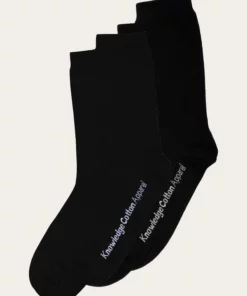 Knowledge Cotton Apparel 2-Pack Tennis Socks Black Jet