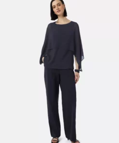 Comma, Chiffon Blouse Navy