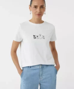 Comma, Print T-shirt White