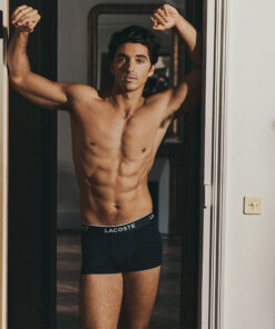 Lacoste 3-Pack Stretch Cotton Trunks Black