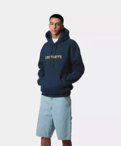 Carhartt WIP Hooded Carhartt Sweat Ink/Air Yellow