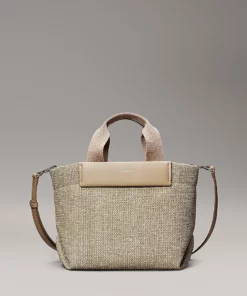 Calvin Klein Small Raffia Tote Bag Crockery
