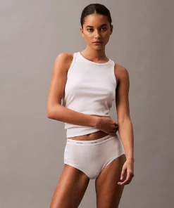 Calvin Klein Slim Ribbed Lounge Tank Top White