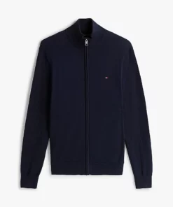 Tommy Hilfiger Mock Neck Zip-Thru Jumper Desert Sky