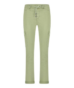 Red Button Cargo Jogger Pants Summer Sage