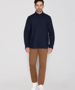 Knowledge Cotton Apparel Harald Small Owl Oxford Total Eclipse