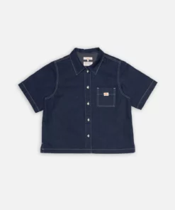Nudie Jeans Lina Painter Denim Shirt Dark Blue