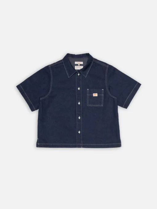 Nudie Jeans Lina Painter Denim Shirt Dark Blue