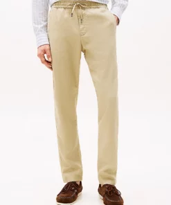 Tommy Hilfiger Harlem Relaxed Linen Blend Tapered Trousers Sandalwood