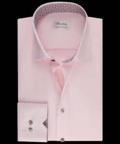 Stenströms Fitted Dark pink Contrast Twill Shirt