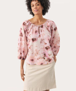Part Two RaduniPW Top Pink Nectar Scattered Flower