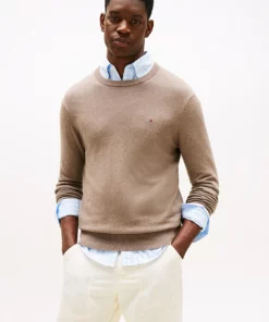 Tommy Hilfiger Pima Cotton Cashmere Crew Neck Coastal Taupe Heather