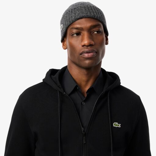 Lacoste Zip-Up Fleece Hoodie Noir