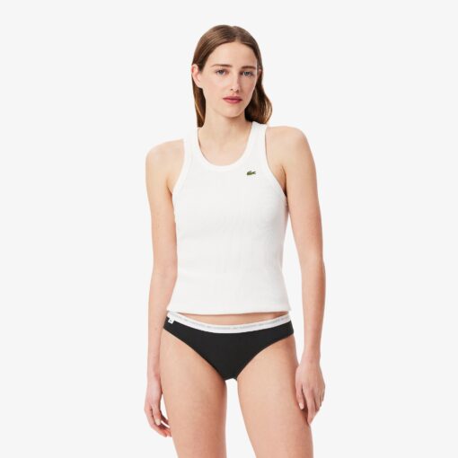 Lacoste 3-Pack Stretch Cotton String Briefs Black