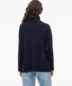 Viostria Rollneck Knit Navy Blazer