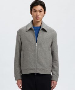 Slhphilip Wool Blend Jacket Grey Melange