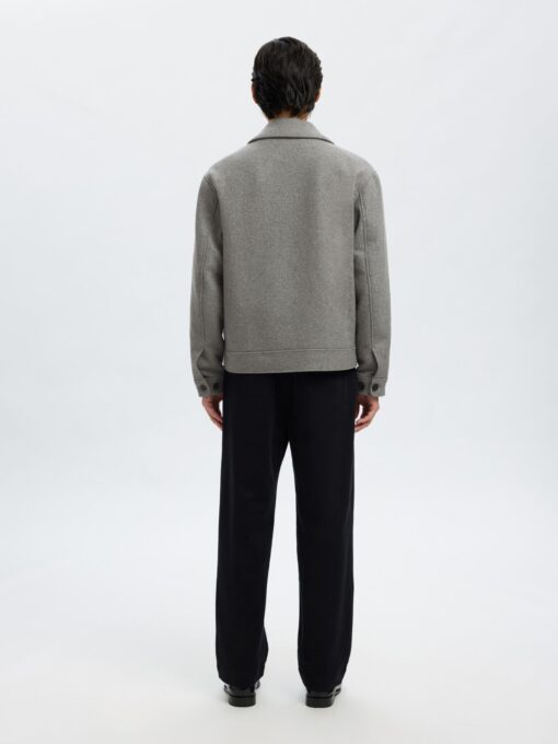 Slhphilip Wool Blend Jacket Grey Melange