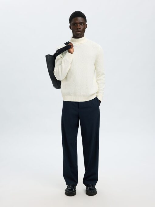 Slhtrevor Structure Rollneck Knit Egret