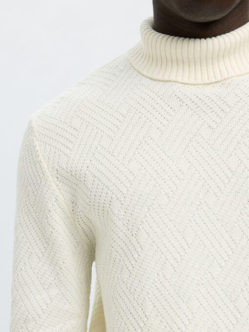 Slhtrevor Structure Rollneck Knit Egret