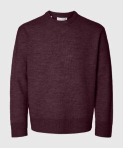 Slharne Relaxed Wool Crew Neck Knit Winetasting