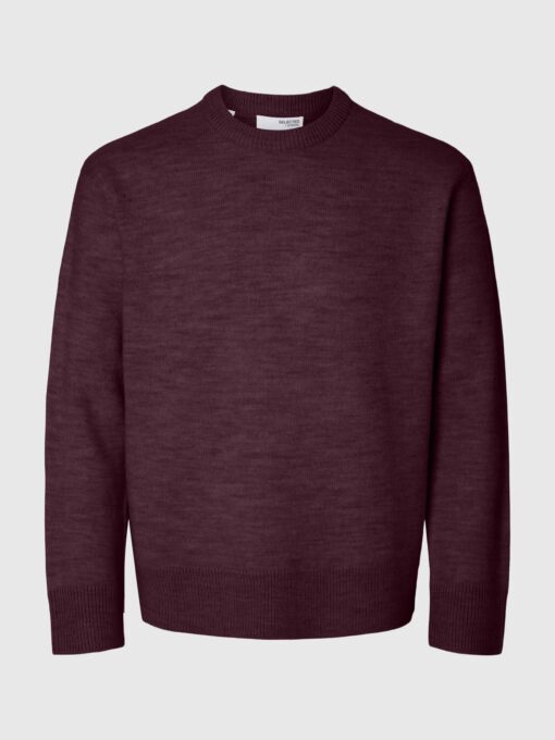 Slharne Relaxed Wool Crew Neck Knit Winetasting