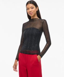 Viturno Funnelneck Top Black Beauty