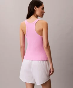 Calvin Klein Tank Top - Cotton Stretch Rib Pink Essence
